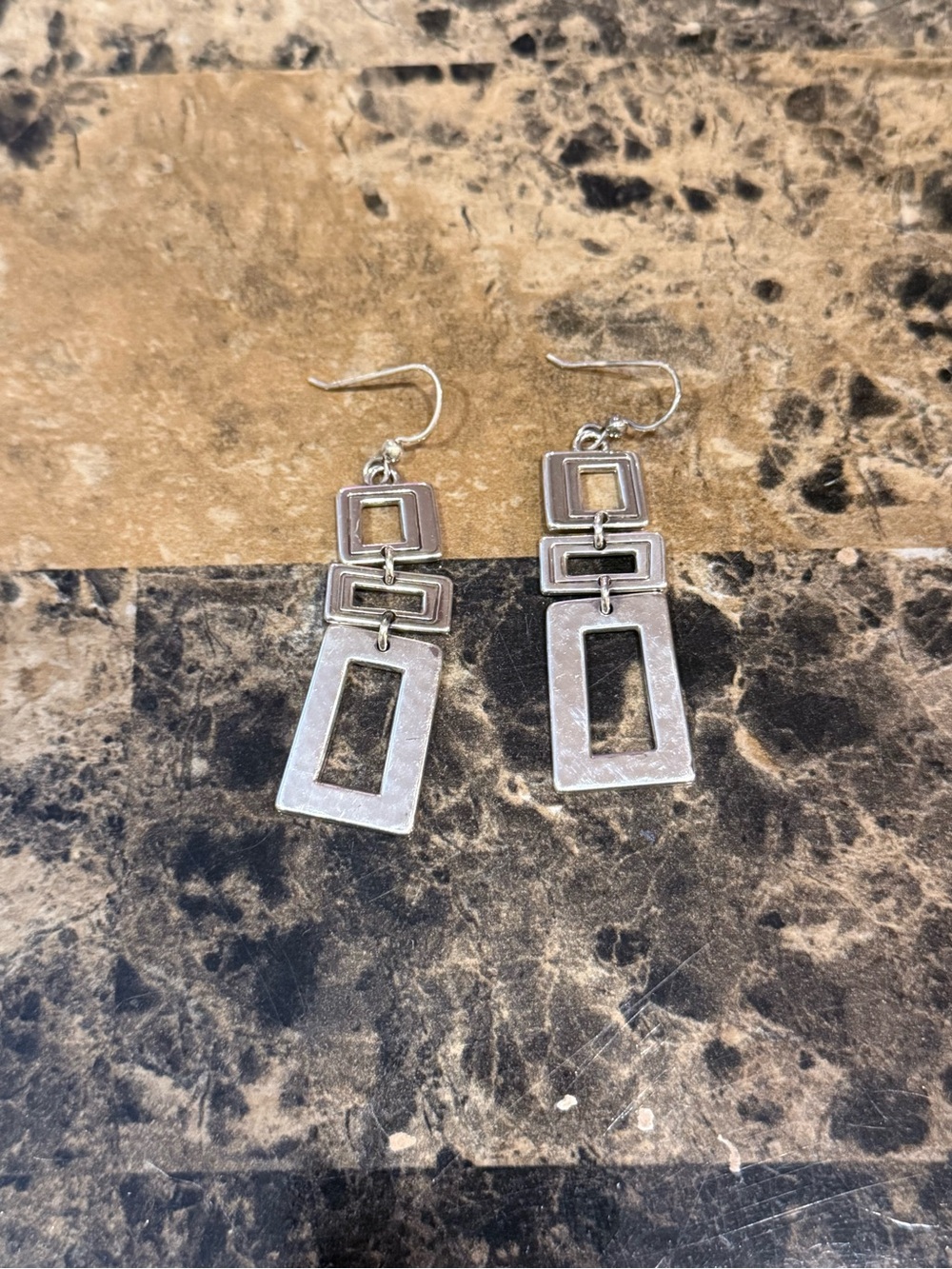 Brighton Geometric Multi-Rectangular Drop Earrings - Picture 2 of 5